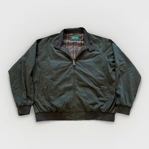 Vintage Orvis Harrington Bomber Jacket Mens XL Green Tartan Plaid Lined